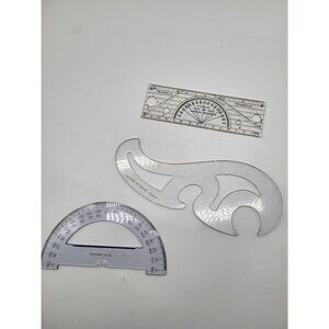 VTG Engineering Tools Charvoz French Curve 22-15 & Protractor 13 Sterling 6 in 1